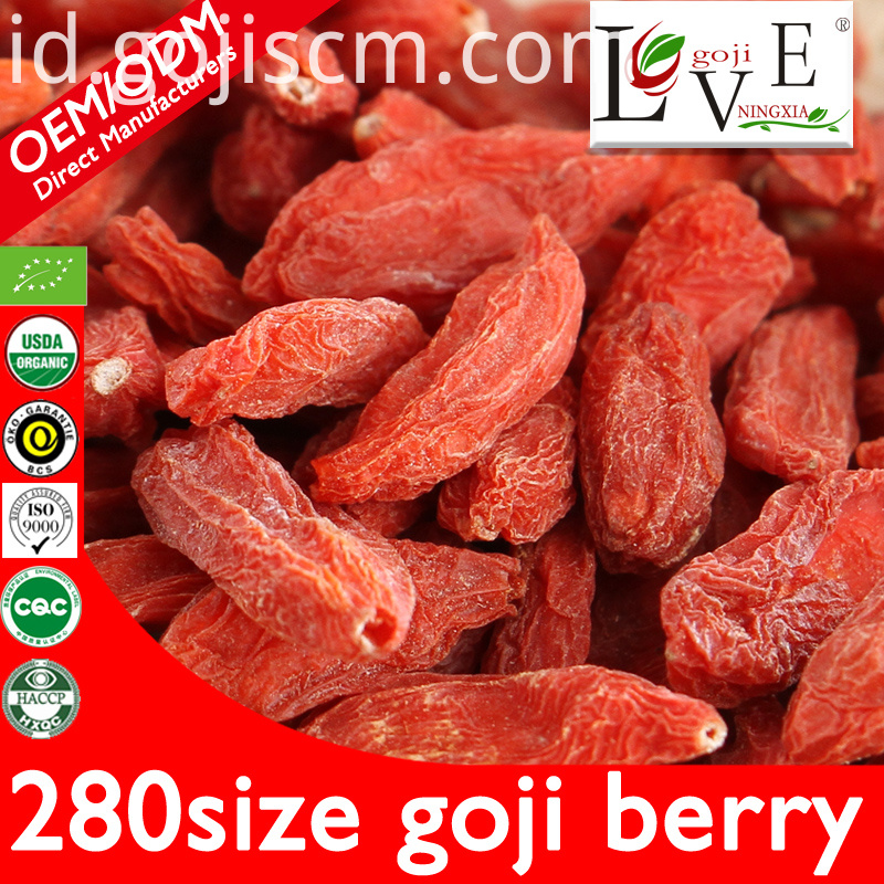 Sebutkan EU Certificate Goji Berry yang Kering 280size EU Certificate Dried Goji Berry